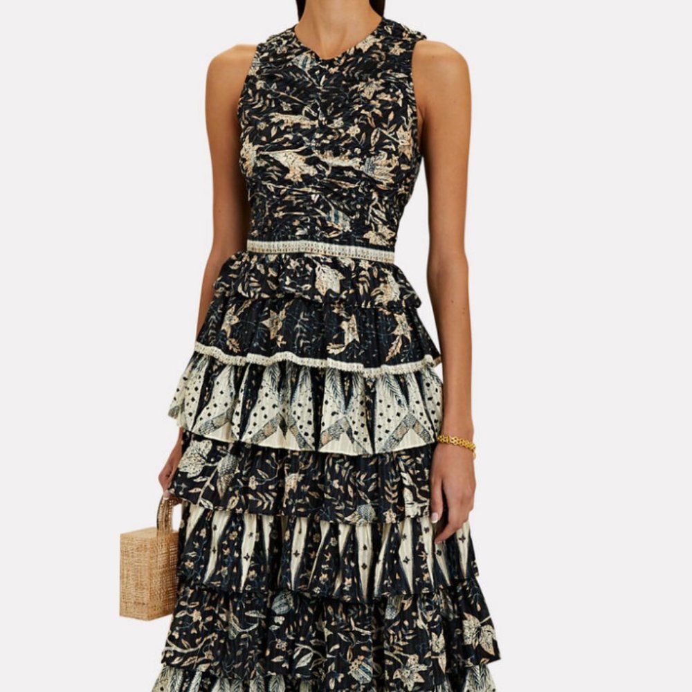 ULLA JOHNSON Ariah Birds Of Paradise Midi Dress